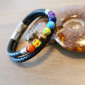 7 Chakra Crystal PU Leather/Stainless steel